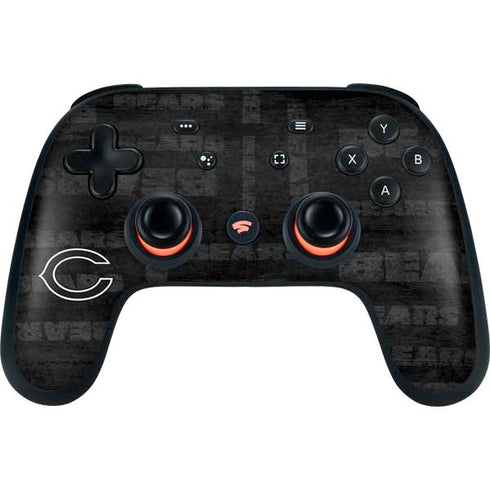 NFL Chicago Bears Black & White Google Stadia Controller Skin